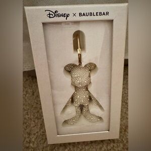 DISNEY x BAUBLEBAR Ivory Pearl Mickey Mouse Bag Charm/Keychain NIB